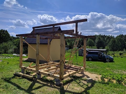 Видео: Строительство беседки 3х4. Часть 4: Верхняя обвязка и каркас.