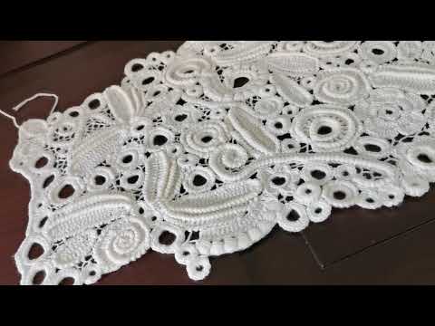 Видео: الكروشية الايرلندي  из ирландского кружева крючком. how to make irish cardigan