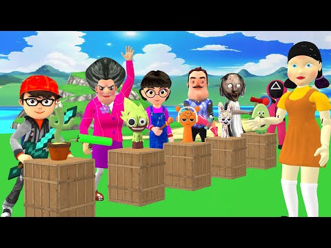 Видео: Игра «Кальмар против страшного учителя 3D». Кто быстрее? Девушка-кальмар. Победитель 5-кратного и...