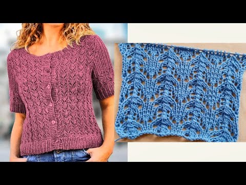 Видео: СИМПАТИЧНЫЙ АЖУРНЫЙ УЗОР 827 Узоры спицами