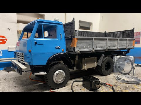 Видео: Гидравлика для  Камаза 55102  от Lesu , kamaz rc lkw dreiseitenkipper mit Lesu Hydraulik 1:12
