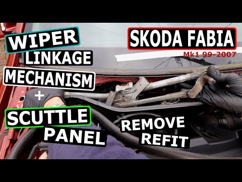 Видео: Механизм привода стеклоочистителя SKODA FABIA, панель воздухозаборника (Mk1 99-07)