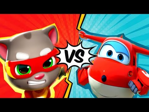 Видео: Том Погоня Героев vs Супер Крылья Джетт и его Друзья Talking Tom Hero Dash лучше Бег за золотом