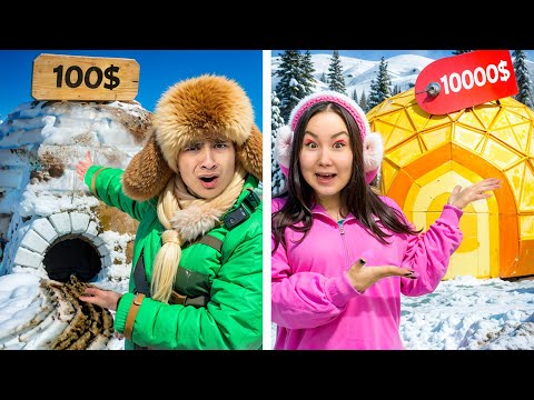 Видео: Иглу за 100 и за 10.000 ! *Бедный VS Богатый*