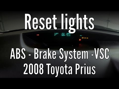 Видео: Сбросьте контрольные лампы ABS, VSC и тормозной системы на Toyota Prius.