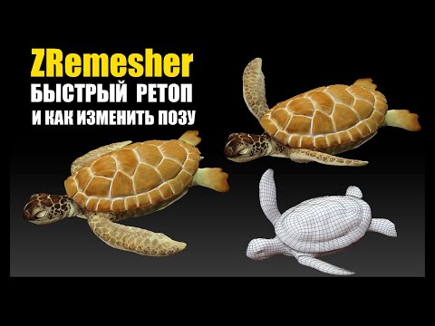 Видео: Быстрая ретопология в Zbrush с ZRemesher