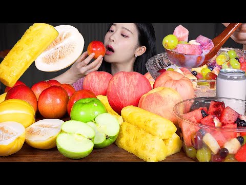 Видео: ASMR MUKBANG | Праздник летних фруктов 🍉🍍🍏 Хвачхэ ☆ Персик, Слива, Яблоко, Дыня, Ананас, Арбуз...
