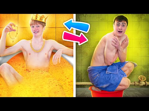 Видео: Богатый и Бедный Поменялись Жизнями На 24 Часа! Как Стать Богатым За 1 День?