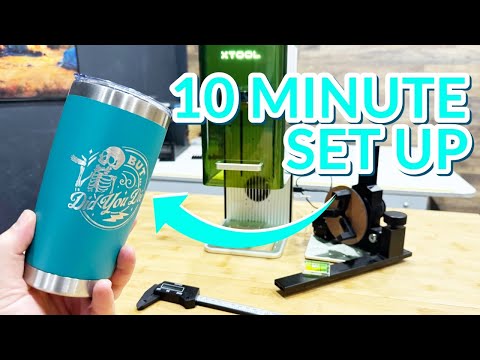 Видео: Невероятно простой способ гравировки стаканов на роторных станках xTool F1 и RA2