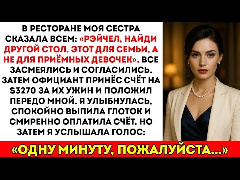 Видео: Сестра сказала «иди найди себе другой стол» на семейном ужине, потому что я приёмная — и вручила мн
