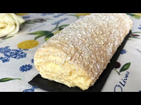 Видео: Бисквитный рулет РАФАЭЛЛО🥥Десерт со вкусом оригинальных конфет