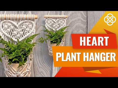 Видео: Макраме кашпо с сердцем | DIY  | Урок макраме