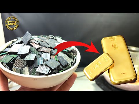 Видео: Восстановление золота из серверных чипов | Восстановление золота из 90 кг серверных карт (Часть 3)