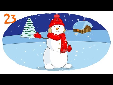 Видео: Мультик - Раскраска. Учим цвета - Новогодняя раскраска. Домик, Елка, Снеговик, Снегурочка, Дед Мороз