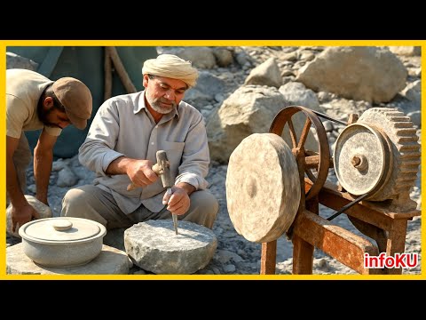 Видео: Методы обработки камня для изготовления иранских горшков от @PersianHandicraftss