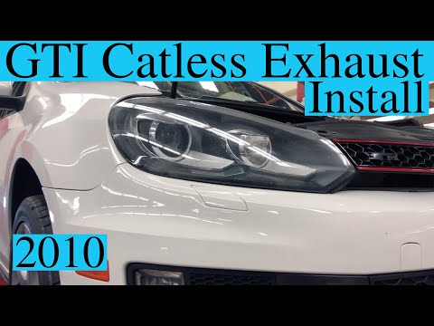 Видео: Установка выхлопной системы Catless Downpipe на VW GTI 2010 года + звуковые клипы!