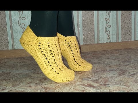 Видео: 🌻ПОДРУГА В ШОКЕ🌻, когда УВИДЕЛА КАК просто СВЯЗАТЬ КРАСИВЫЕ СЛЕДКИ🦋 двумя спицами без шва⚡