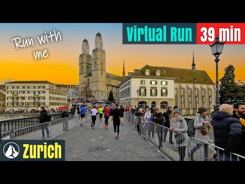 Видео: Быстрый забег в центре Цюриха 🇨🇭 Страна чудес Швейцарии | Виртуальный забег №106