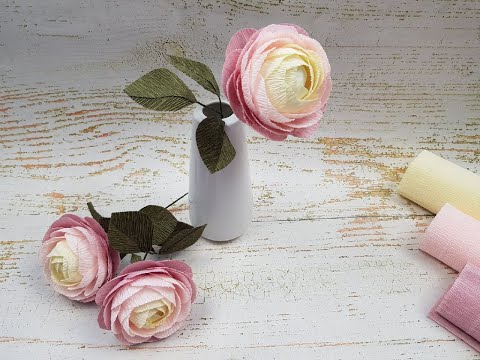 Видео: Розы из гофрированной бумаги DIY Mellas