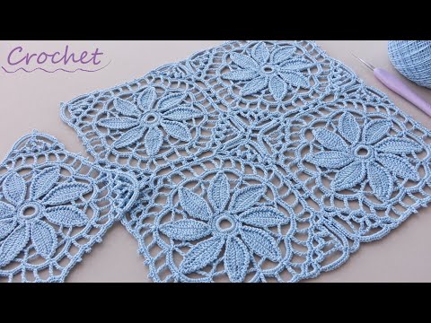 Видео: КВАДРАТНЫЕ мотивы "Цветок в квадрате" МК вязание крючком🧶 Beautiful Pattern Crochet square motifs