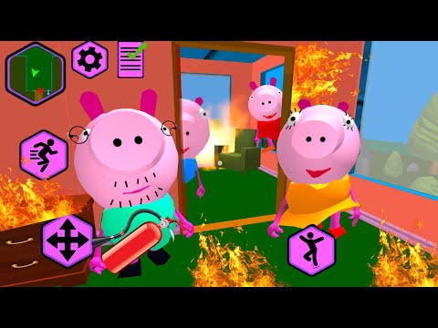 Видео: СПАС СВИНКА СОСЕДЕЙ ОТ ПОЖАРА! обновленная Игра ПИГГИ Свинка Пеппа - Piggy Neighbor