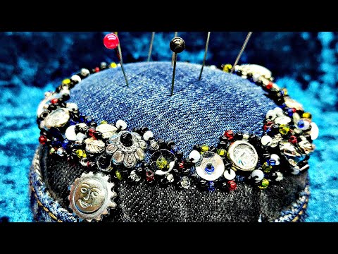 Видео: Два шматочки джинси і ложка бусинок / pincushion