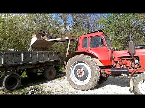 Видео: Саморобний погрузчик (Кун) на задню навіску МТЗ-82. Перше випробування