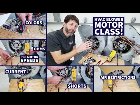 Видео: Класс двигателя вентилятора HVAC! Скорость двигателя PSC, цвета, сопротивление, ток, короткие зам...