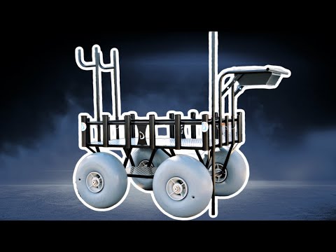 Видео: Самая большая пляжная тележка из когда-либо созданных! | Тележка для ловли акул, изготовленная на...