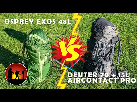 Видео: Легкоходный рюкзак против классического: Osprey Exos vs Deuter AirContact Pro