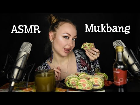 Видео: Asmr Mukbang / Асмр рулет с сёмгой / АСМР Ответы на вопросы / ASMR Eating /  Итинг / шепот / whisper