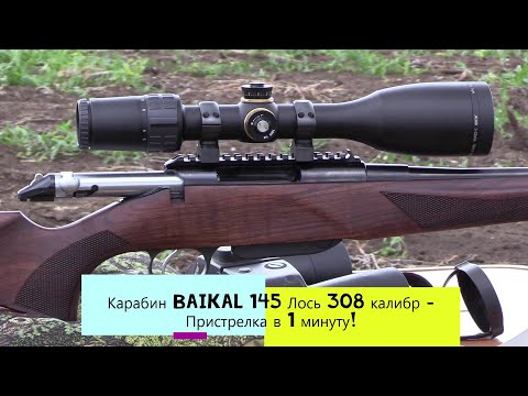 Видео: Карабин Baikal 145 Лось 308 калибр - Пристрелка в 1 минуту!