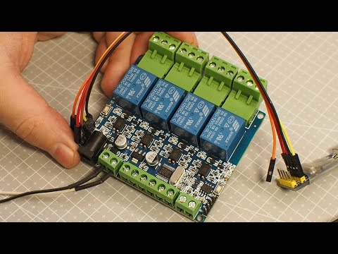 Видео: Модуль на 4 реле с RS485. Modbus RTU Relay. C0135