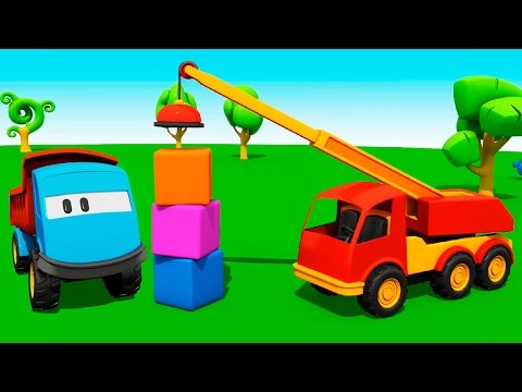 Видео: Мультик конструктор про машинки: Грузовичок Лева и Подъемный Кран