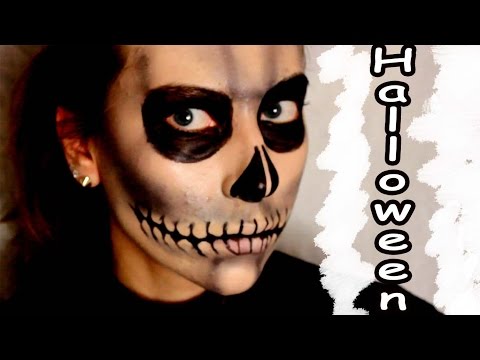 Видео: ЛЕГКИЙ Макияж на Хэллоуин. Скелетон. Makeup for Halloween (skeleton)