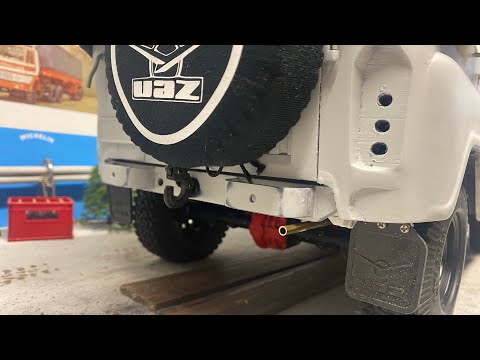 Видео: Звук 🔊 Уаз 469 и выхлоп uaz 1:8 rc sound modul eingebaut 🔊