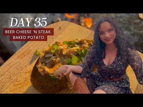 Видео: ДЕНЬ 35: Запеченный картофель с сыром и олениной, пивом и стейком