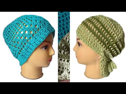 Видео: Вязание по-быстрому:бандана и шапочка крючком из льняной пряжи #lusi_ten