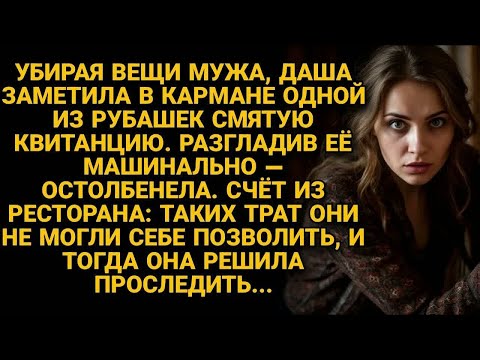Видео: НАШЛА у МУЖА квитанцию из дорогого РЕСТОРАНА, на который у них не было денег, а ПРОСЛЕДИВ УЗНАЛА...