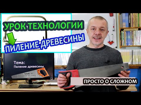 Видео: Пиление древесины.  Дистанционный урок по Технологии. Начальный уровень.