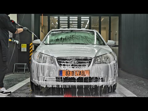 Видео: Реставрационная мойка для удаления старых пятен с Хендай Элантра 15 лет.