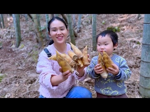 Видео: Зимние побеги бамбука, тушенные в одной кастрюле, семья ела с удовольствием.
