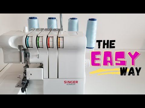 Видео: Как заправить нитку в оверлок с нуля и самый быстрый способ | Singer Ultralock