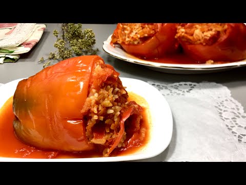 Видео: Овощной фаршированный перец Без мяса, очень вкусно / постный