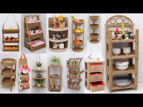 Видео: 10 идей стеллажей для органайзеров из отходов, идеи поделок из джута