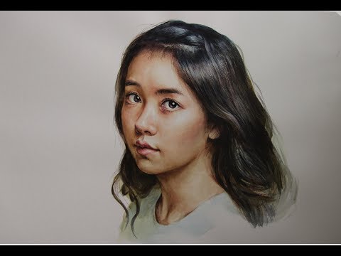 Видео: урок акварельного портрета / корейская актриса Ким Со Хён
