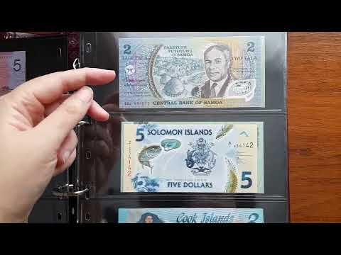 Видео: Коллекция полимерных банкнот в альбоме / Collection of polymer banknotes in album