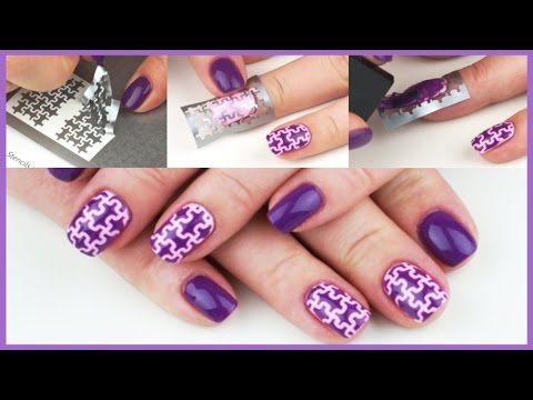 Видео: "Наклейки" трафареты для ногтей  с Aliexpress