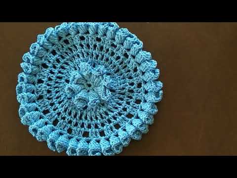 Видео: Красивый круглый мотив крючком для пледа 3D.Как связать салфетку крючком.