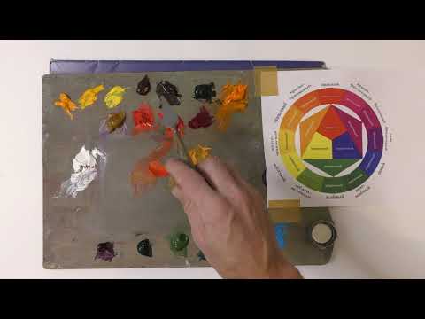 Видео: Смешение цветов.Работа с цветовым кругом. Родственные цвета.